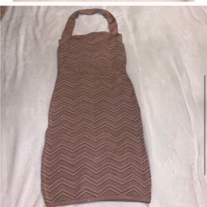 Bebe Elegant Mauve Bodycon Halter Dress XS